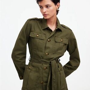 NWT Madewell Chino Safari Jacket In Faded Ivy